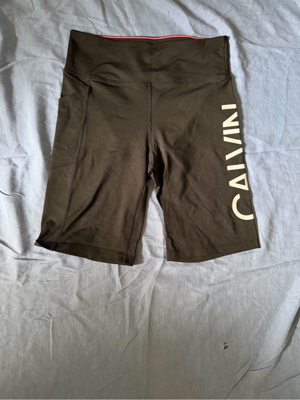 Calvin Klein Black High-Rise Bike Shorts with Side Logo